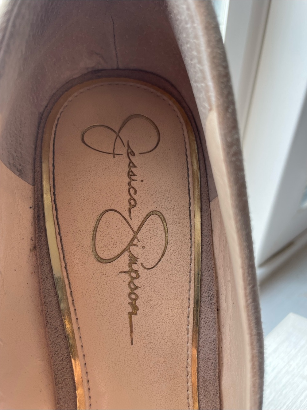 Jessica Simpson Nude/Tan Suede Pointed Toe Pumps